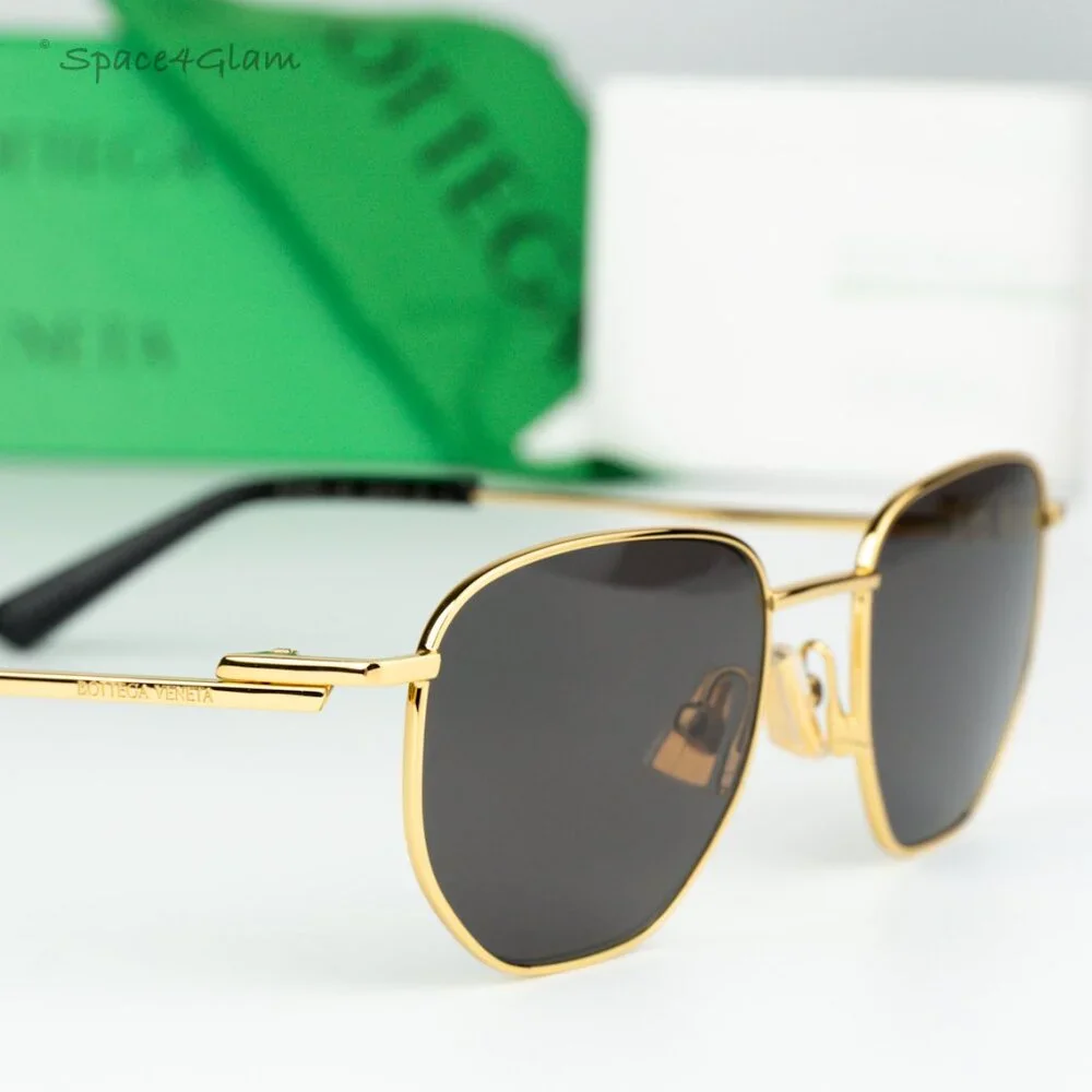 BRAND NEW Bottega Veneta BV1301S 001 Gold Grey Split Panthos Unisex Sunglasses - Picture 3 of 11